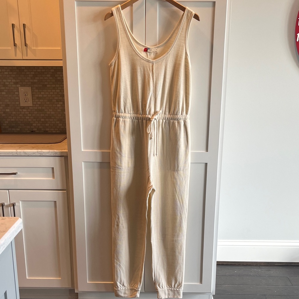 Free People Womens Bicoastal Set Elegant Cream Jumpsuit With Matching Duster - Picture 5 of 6